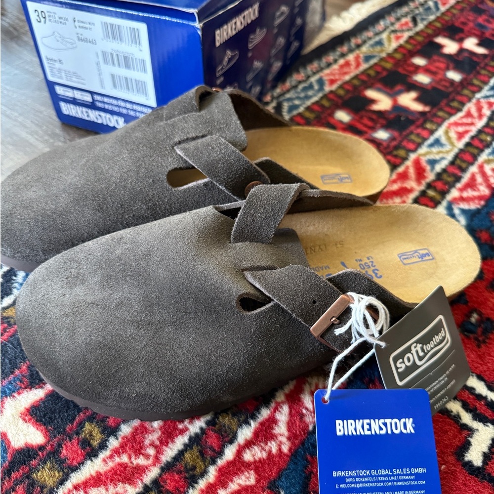 Birkenstock Brown Suede Clogs